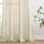 Joydeco Linen Curtains 84 Inch Length 2 Panels Set, Light Filtering Curtains - Image 4