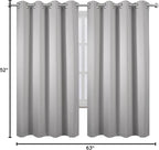 LEMOMO Light Grey Blackout Curtains 52 x 63 Inch Length/Set of 2 Curtain - Image 7