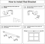 Byondeth Curtain Rods for Windows 16 to 144 Inches Adjustable Length 1 Inch - Image 7