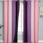 Estelar Textiler Pink and Purple Ombre Blackout Curtains 90 Inches Long 2 - Image 2