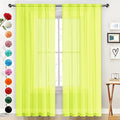 SpaceDresser Basic Rod Pocket Sheer Voile Window Curtain Panels Chartreuse 1 by SpaceDresser