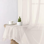 Lecloud Ivory Sheer Curtains 78 Inches Long 2 Panels, Elegant Light Filtering - Image 4
