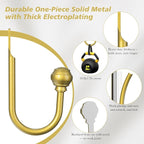 Hion Curtain Holdbacks Gold 6pcs, Curtain Tiebacks Wall Mounted Curtain Hooks - Image 3