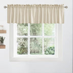 RYB HOME Short Kitchen Valances Thick Faux Linen Blended 2 Panels, Privacy - Image 7