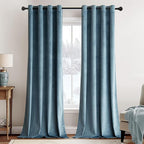 MIULEE Velvet Curtains Dark Slate Elegant Grommet Curtains Thermal Insulated by MIULEE