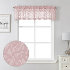 Lecloud Leia Jacquard Textured Blush Pink Curtains Sheer Valances by Lecloud