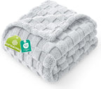 Utopia Bedding Cool Grey Checkered Fleece Queen Blanket by UTOPIABEDDING