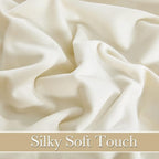RYB HOME Ivory White Velvet Curtains 72 inches - Image 4