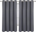 LEMOMO Grey Blackout Curtains 52 x 63 Inch/Gray Curtains Set of 2 Panels/Room - Image 2