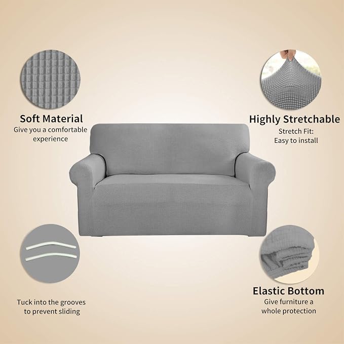 Easy-Going Stretch 4 Seater Sofa Slipcover 1-Piece Sofa Cover Furniture - Image 4