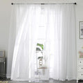 OWENIE Sheer Curtains 84 Inches Long 2 Panels Set, Sheer White Curtains by OWENIE
