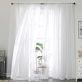 OWENIE Sheer White Curtains 108 Inches Long by OWENIE