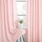 Light Pink Linen Back Tab Curtains 102 Inches Long - Image 3
