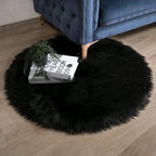 Ashler faux fur rug, Fluffy Shaggy Area Rug Ultra Soft 3 x 3 Feet Round Fur Rug - Image 2