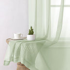 Lecloud Light Green Sheer Curtains 96 Inches Long 2 Panels, Modern Light - Image 4