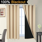Yakamok Home Decor Thermal Insulated Full Blackout Drapes, 2-Layer Lined 100% - Image 2