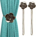 Lewondr Magnetic Curtain Tiebacks, Vintage Curtain Holdbacks, Resin Flower by Lewondr
