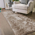 Latepis Throw 2x6 Rug Runner Light Brown Faux Fur Rug Washable Shaggy Rug by Latepis
