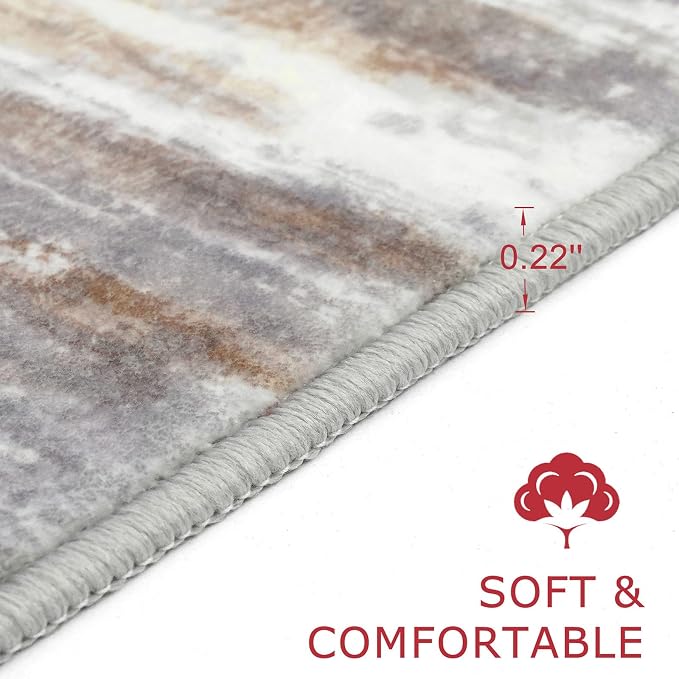 KOZYFLY Modern Abstract Washable Long Runner Rug 2.6x20 Hallway Rug Runner - Image 2
