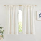 NICETOWN Linen Curtains 48 inches Long, Rod Pocket & Back Tab Flax Linen Weave - Image 2