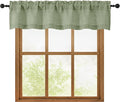 OWENIE Sage Green Valances for Windows 1 Pcs, Light Filtering Textured by OWENIE