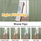 Gwine Sheer Sage Green Curtains 96 Inches Long 2 Panels Set, Light Filtering - Image 5