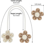 KLOGTSIND Flower Curtain Tiebacks, 6 Pack Boho Curtain Ties Elegant DIY Curtain - Image 3