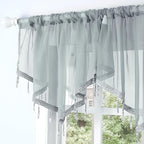 Molaxhome Swag Curtain 51 inch Length Rod Pocket Scalloped Curtain Valance - Image 4