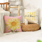 AVOIN colorlife Home Sweet Home Spring Summer Flowers Pink Throw Pillow Covers - Image 5