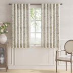 jinchan Floral Linen Curtains for Living Room 63 Inch Length Green Flower - Image 2