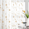 HOMEIDEAS Yellow Sheer Curtains 63 Inch Length 2 Panels Yellow and White by HOMEIDEAS