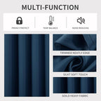 Joydeco Blackout Curtains 95 Inches Long 1 Panel, Thermal Insulated Long - Image 3