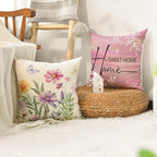 AVOIN colorlife Spring Saying Flowers Butterfly Pink Throw Pillow Covers - Image 5