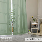 Simplebrand Sage Sheer Curtains 96 Inches Long, Light Filtering Rod Pocket - Image 5