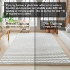 White Rabbit Plush Rug 6'x9', Fluffy Faux Fur Shaggy Area Rug - Image 3