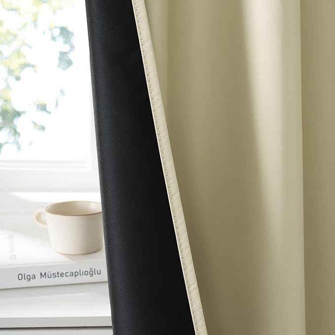 RYB HOME Bedroom Blackout Curtains 54 inches Long, 100% Blackout Thermal - Image 3