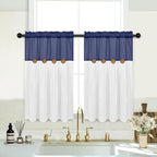 FRAMICS Boho Kitchen Curtains, 36 Inch Length, Farmhouse Cotton Linen Tier - Image 2