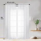 OWENIE Sheer Curtains 84 inches Long 2 Panels Set - Image 3