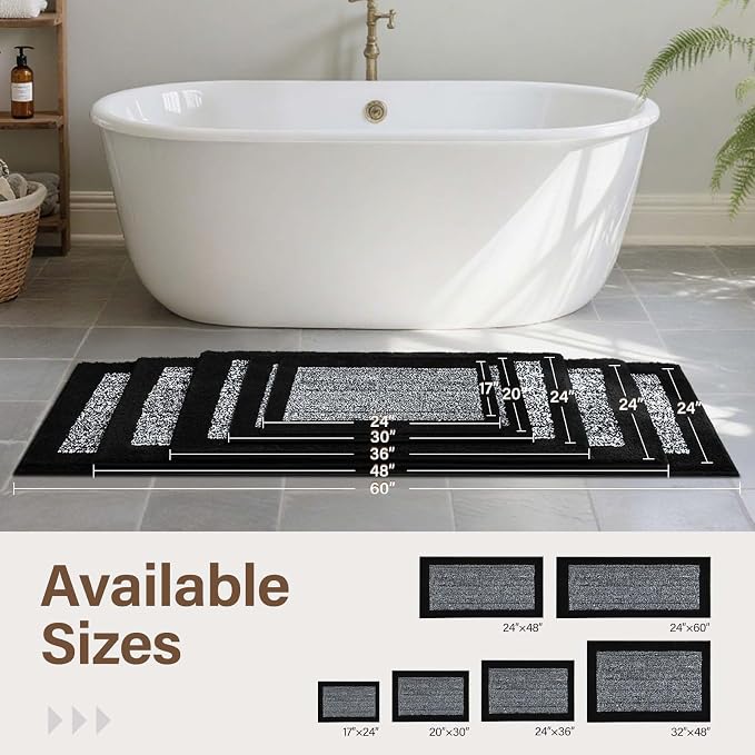 36x24 Large Bathroom Rugs Washable Non Slip, Soft Absorbent Quick Dry Mats - Image 6