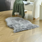 duduta Gray Faux Sheepskin Chair Seat Covers, Fluffy Shag Fur Throw Rugs Room - Image 6