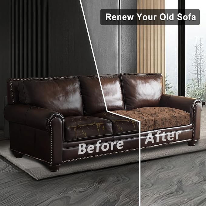 Leather Look Couch Cushion Covers Sofa Seat Slipcovers Sets Couches Furniture - Image 7