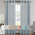 H.VERSAILTEX Linen Semi Sheer Curtains 96 inches Long Pair Set Linen Textured by HVERSAILTEX