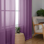 Simplebrand Plum Purple Sheer Curtains 96 Inches Long 2 Panels, Light Filtering - Image 5