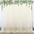Champagne Sheer Backdrop Curtains by Suppromo