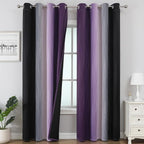 Estelar Textiler Black and Purple Ombre Blackout Curtains by ESTELARTEXTILER