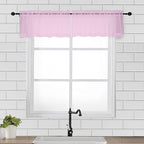 OVZME Light Pink Sheer Window Valance Curtains, Light Filtering Kitchen by OVZME