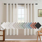 H.VERSAILTEX Living Room Linen Curtains Home Decorative Nickel Grommet Curtains by HVERSAILTEX