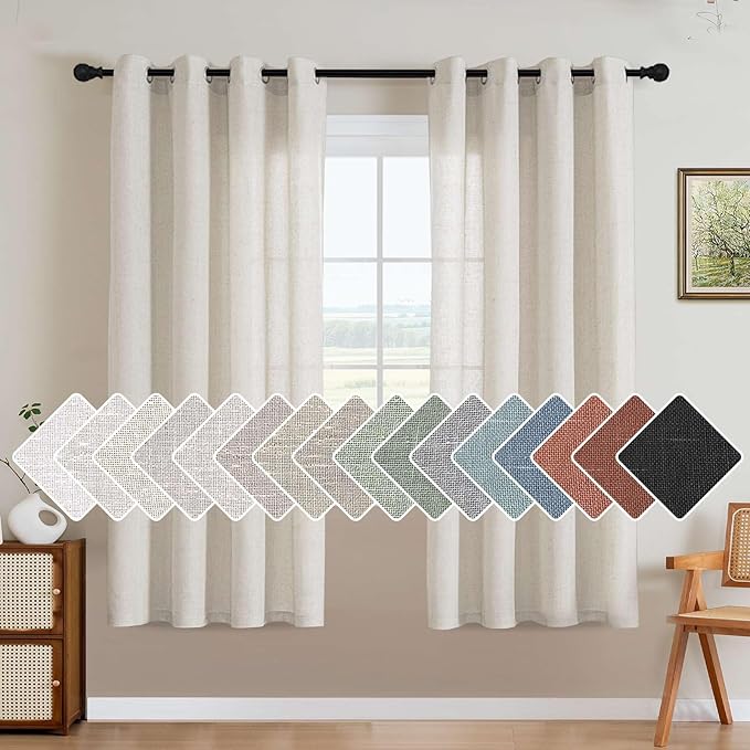 H.VERSAILTEX Living Room Linen Curtains Home Decorative Nickel Grommet Curtains by HVERSAILTEX