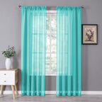 Tollpiz Sheer Curtains Linen Textured Bedroom Curtain Sheers Light Filtering by Tollpiz