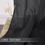 Tollpiz Short Sheer Curtain Living Room Linen Textured Curtains Sheer Light - Image 2